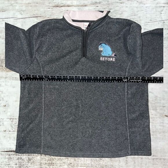 Disney Store Exclusive Eeyore Gray 1/4 Zip Fleece Pullover Sweater Womens Medium - Picture 5 of 11